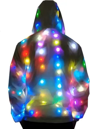 Mens Womens LED Flash Light Jacket Rave Hoodies Vest Couple Carnival Pants Party Xmas Fancy Dress Prefermence Costume