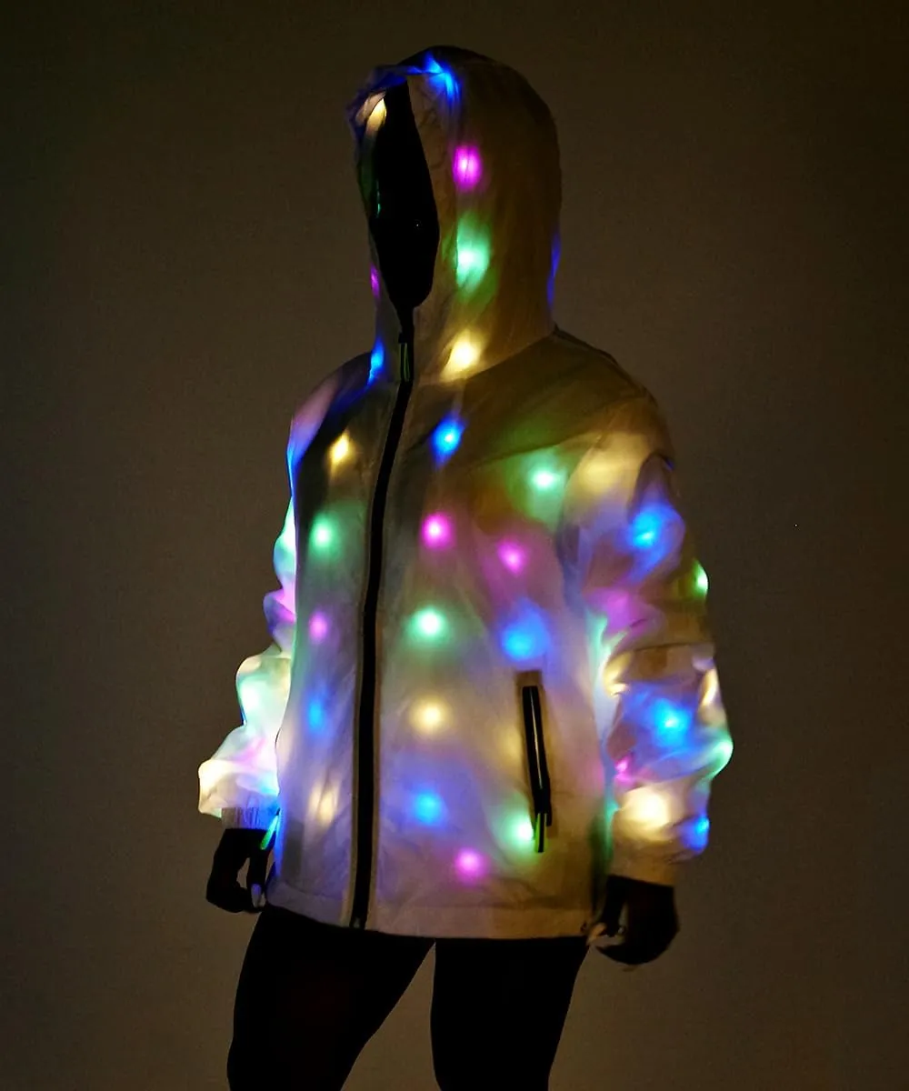 Mens Womens LED Flash Light Jacket Rave Hoodies Vest Couple Carnival Pants Party Xmas Fancy Dress Prefermence Costume