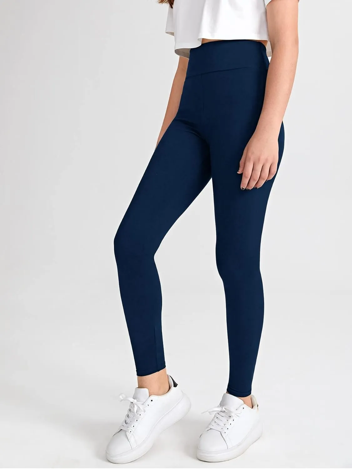 Milumia Girl's Wideband Waist Leggings High Waisted Tights Workout Yoga Pants