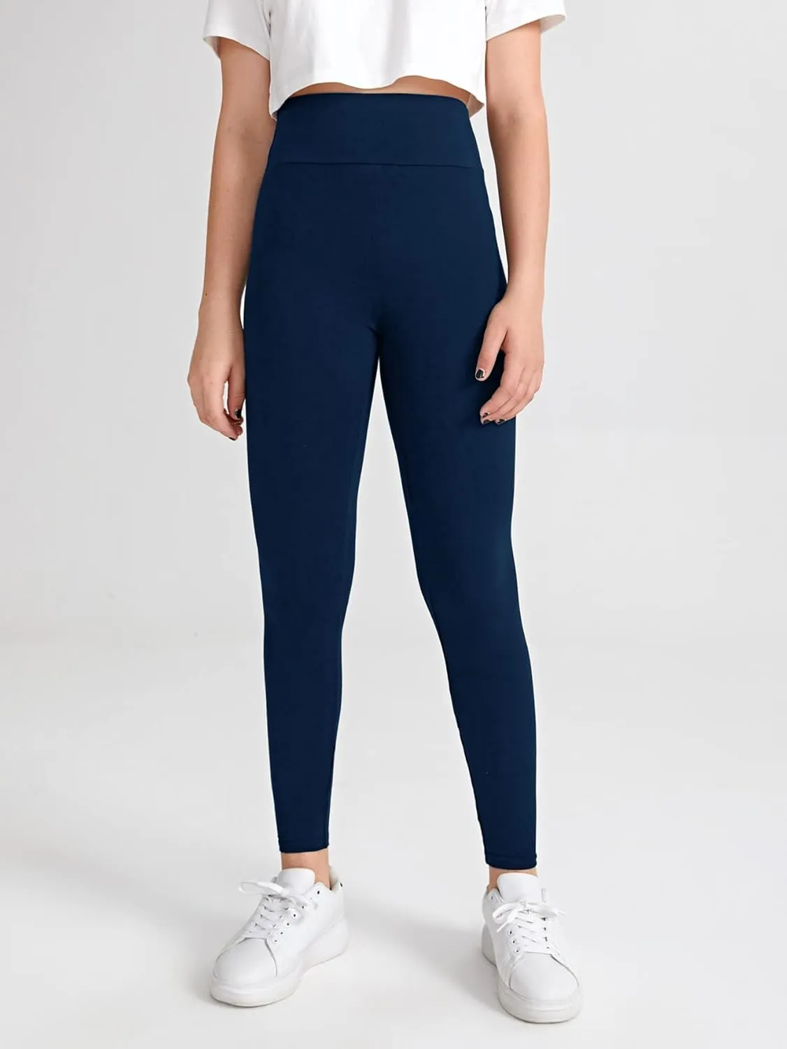 Milumia Girl's Wideband Waist Leggings High Waisted Tights Workout Yoga Pants