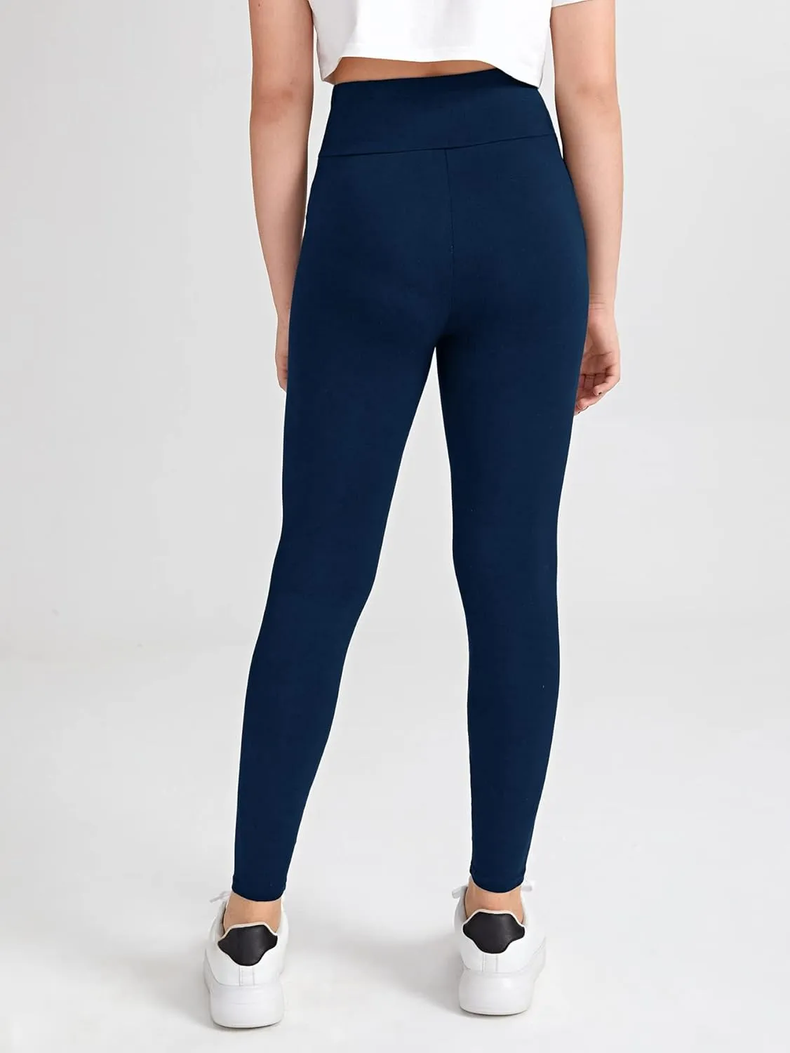 Milumia Girl's Wideband Waist Leggings High Waisted Tights Workout Yoga Pants