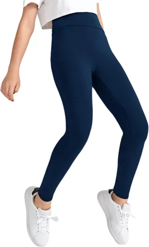 Milumia Girl's Wideband Waist Leggings High Waisted Tights Workout Yoga Pants