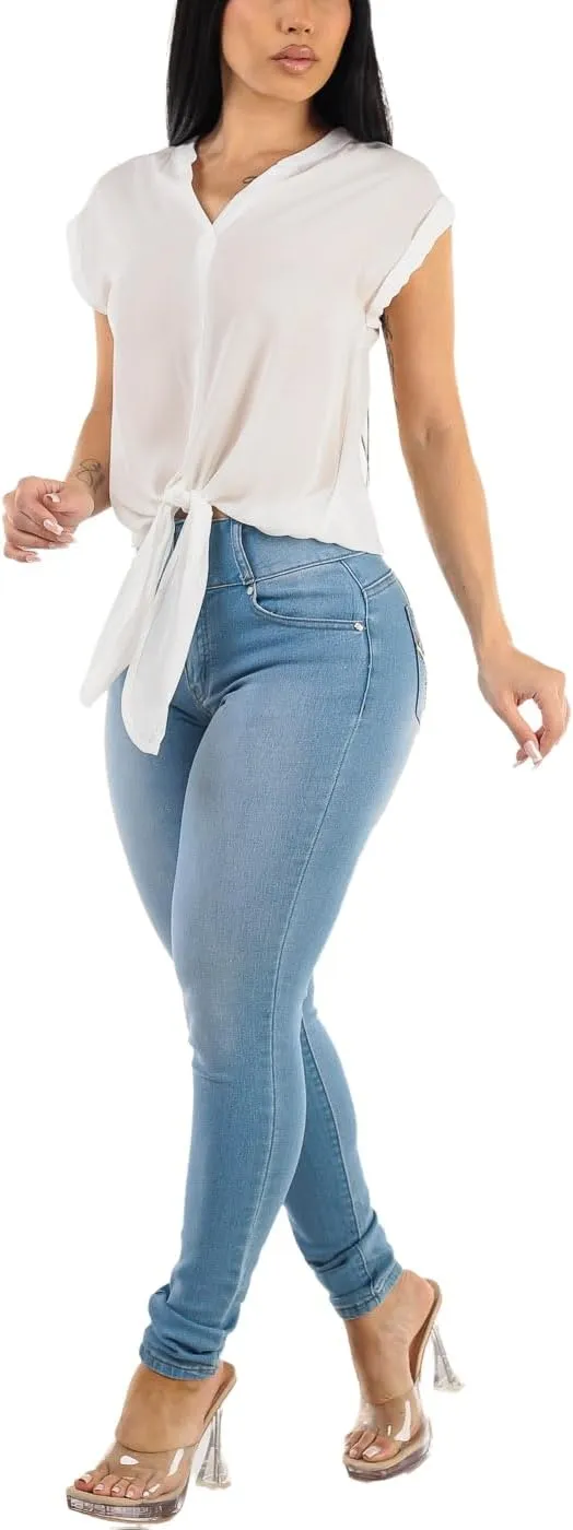Moda Xpress Butt Lifting Skinny Jeans for Women - High Waisted Levanta Cola Push Up Jeans