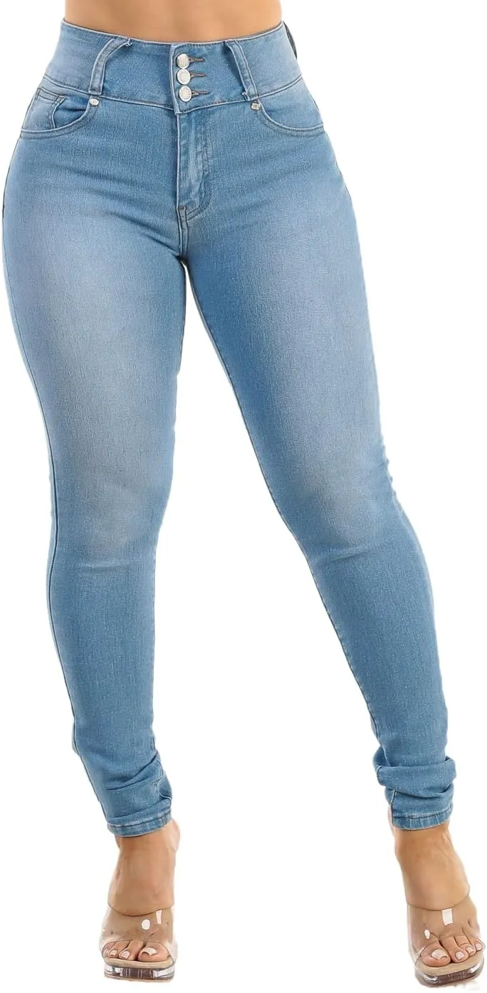 Moda Xpress Butt Lifting Skinny Jeans for Women - High Waisted Levanta Cola Push Up Jeans
