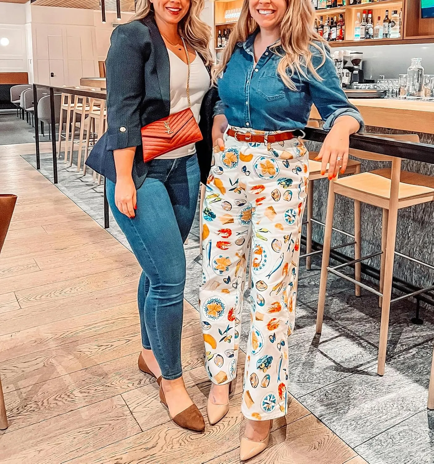 Muineobuka Women Y2k Fruit Print Jeans Graphic Print High Neck Straight Leg Denim Pants Aesthetic Jeans Summer Streetwear