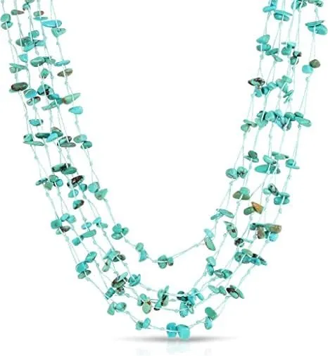 Multi Strand Genuine Gemstone Necklace
