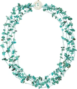 Multi Strand Genuine Gemstone Necklace