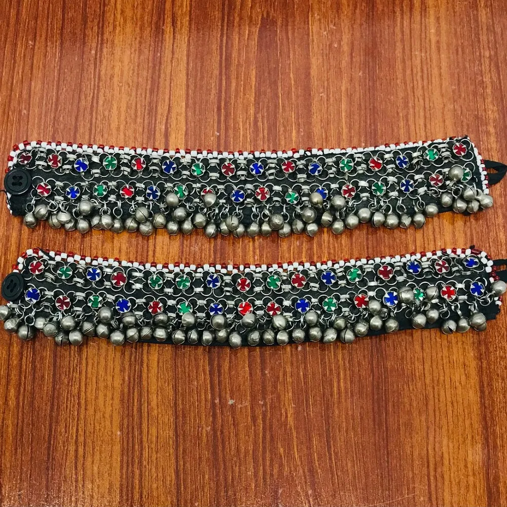 Multicolor Tribal Kuchi Boho Bells Anklets