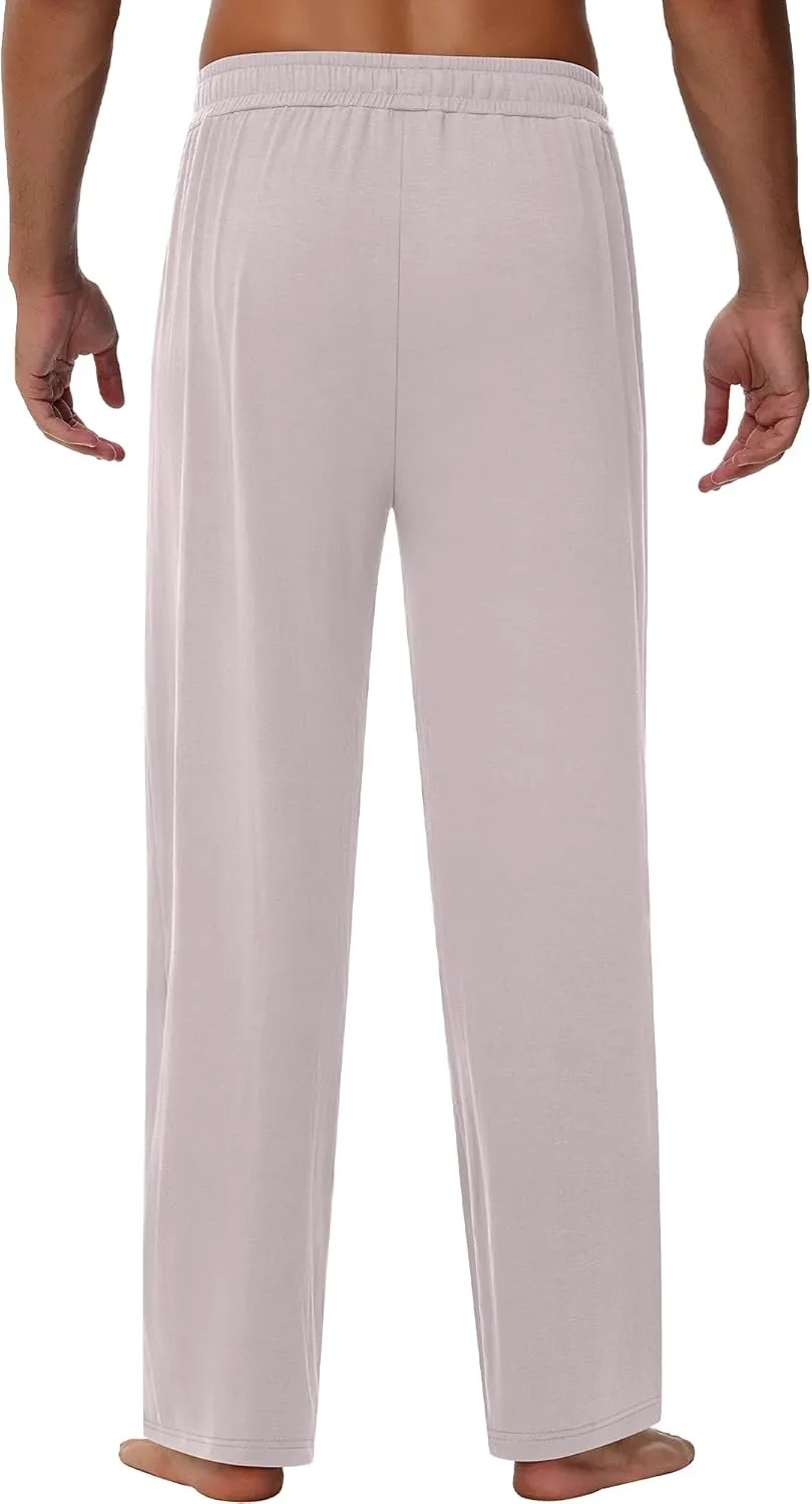 Neer 3 Pack Baggy Sweatpants for Men Knit Lightweight Lounge Pants Straight Leg Pajama Pant with Pocket