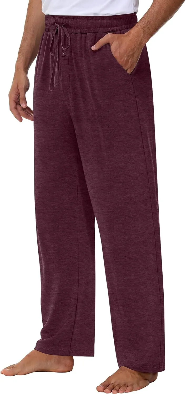 Neer 3 Pack Baggy Sweatpants for Men Knit Lightweight Lounge Pants Straight Leg Pajama Pant with Pocket