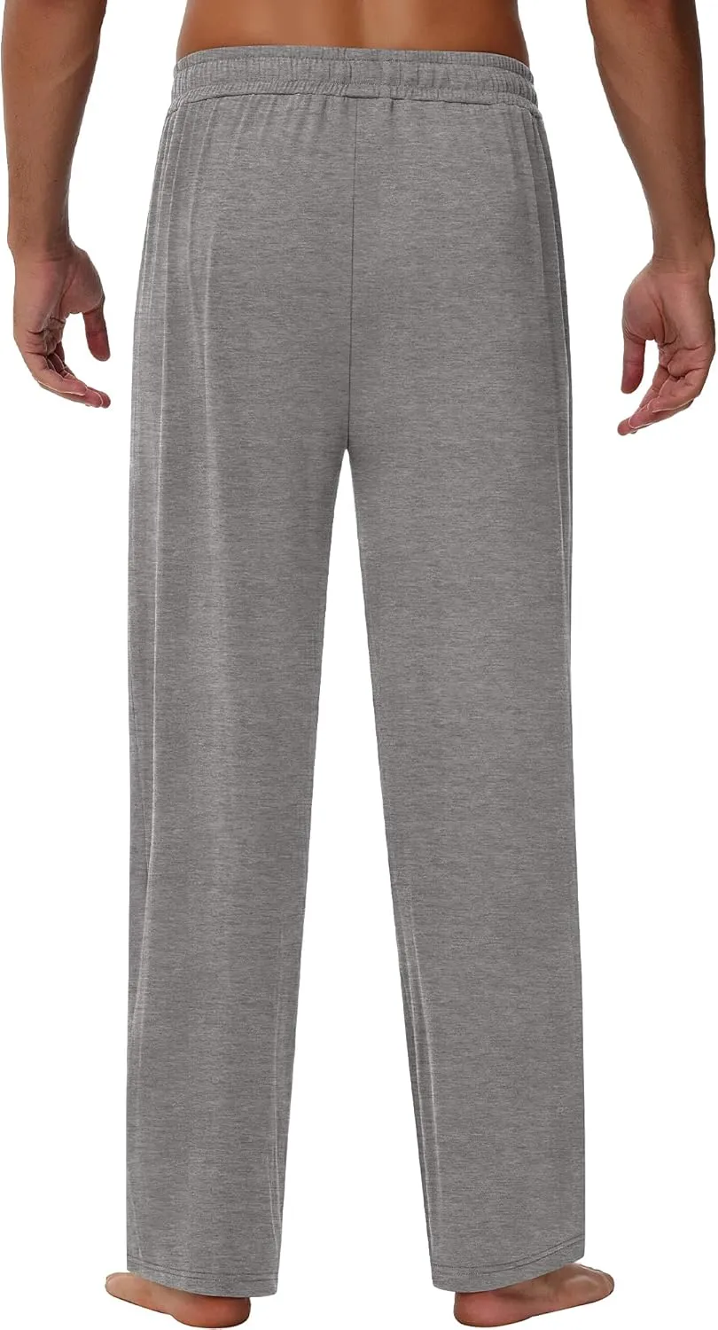 Neer 3 Pack Baggy Sweatpants for Men Knit Lightweight Lounge Pants Straight Leg Pajama Pant with Pocket