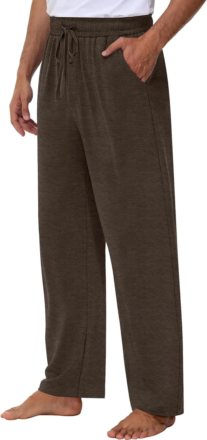 Neer 3 Pack Baggy Sweatpants for Men Knit Lightweight Lounge Pants Straight Leg Pajama Pant with Pocket