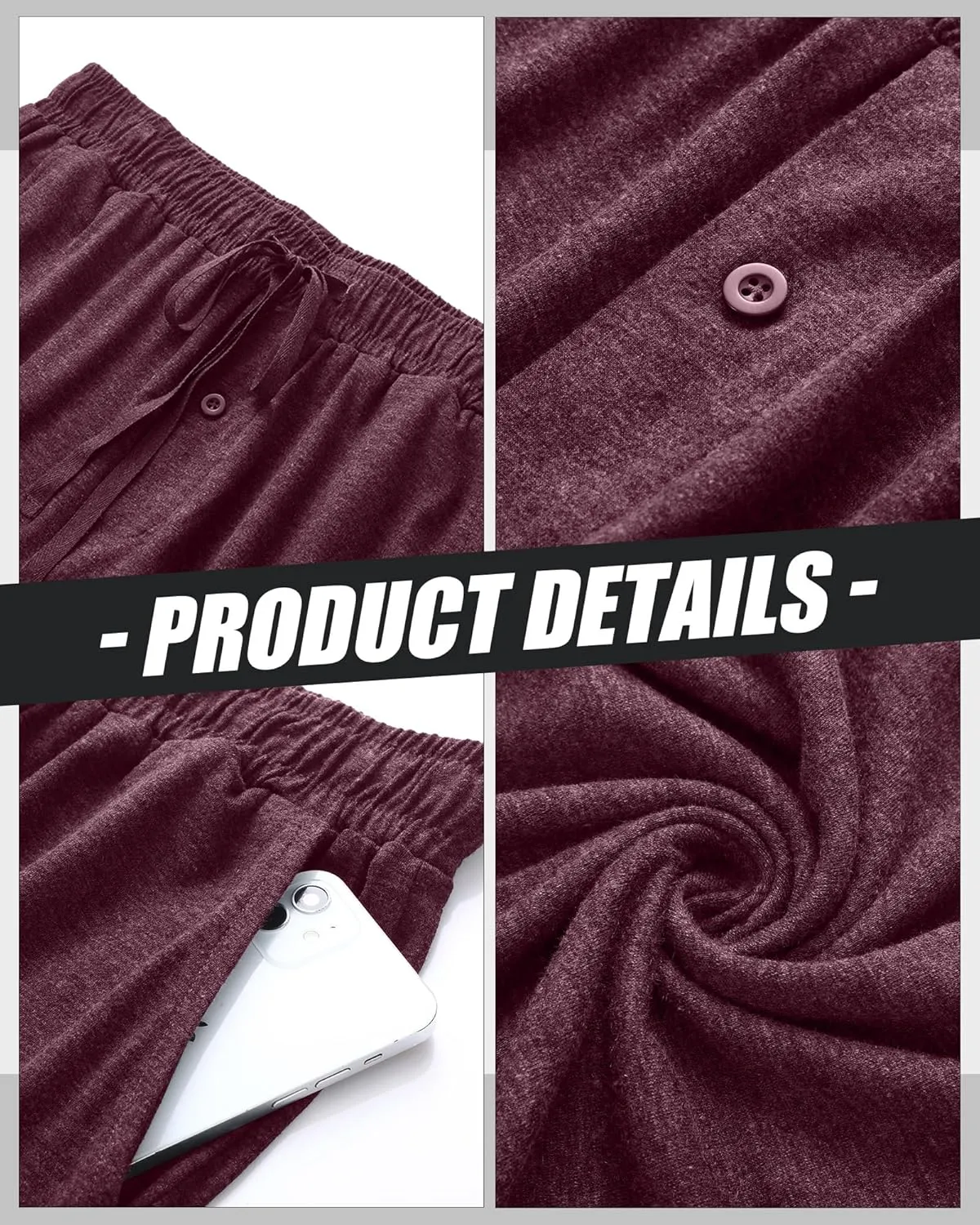 Neer 3 Pack Baggy Sweatpants for Men Knit Lightweight Lounge Pants Straight Leg Pajama Pant with Pocket