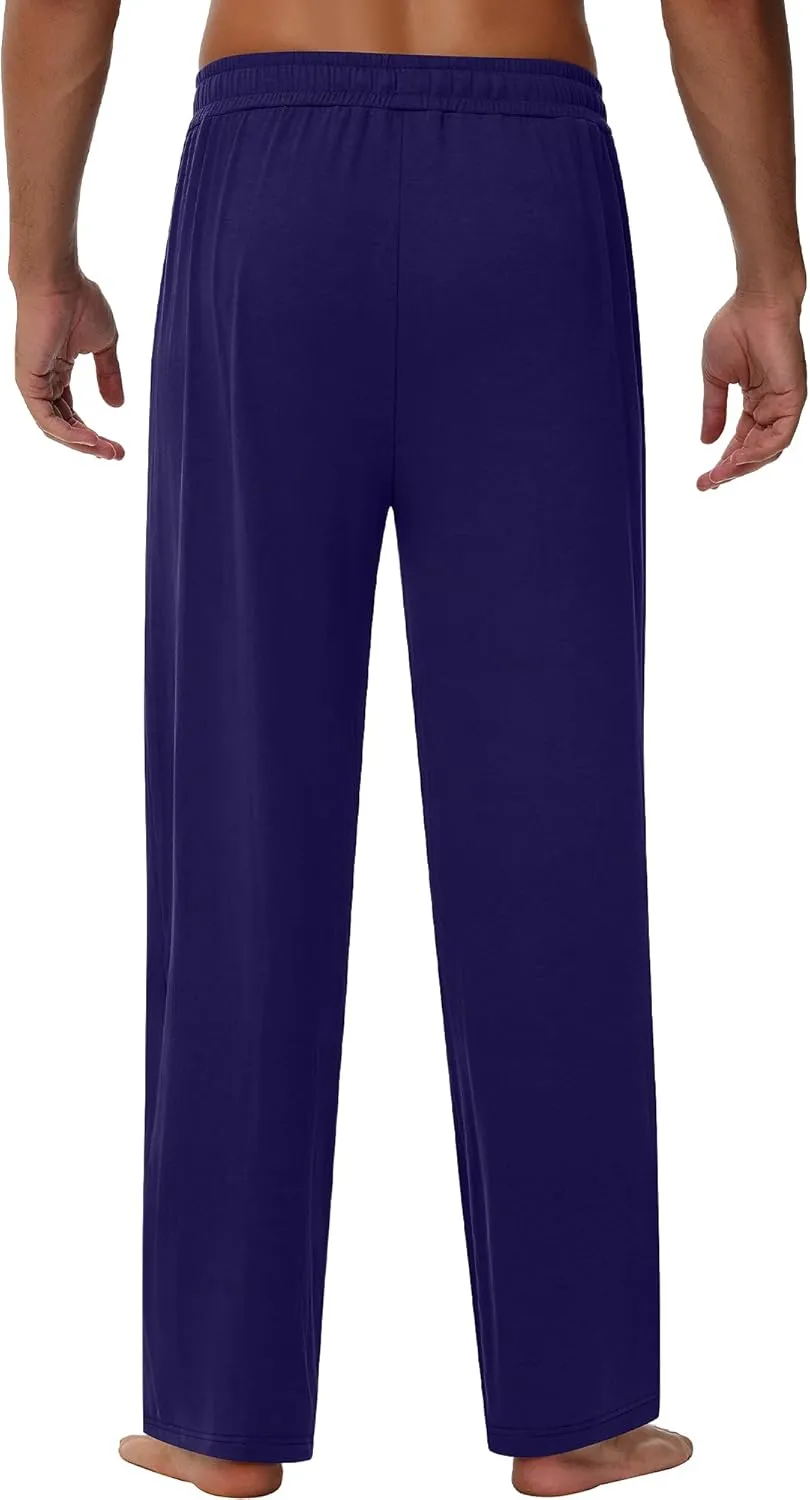 Neer 3 Pack Baggy Sweatpants for Men Knit Lightweight Lounge Pants Straight Leg Pajama Pant with Pocket
