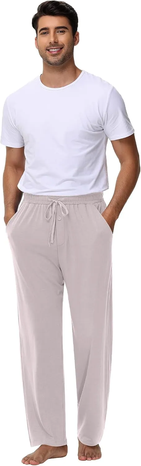 Neer 3 Pack Baggy Sweatpants for Men Knit Lightweight Lounge Pants Straight Leg Pajama Pant with Pocket