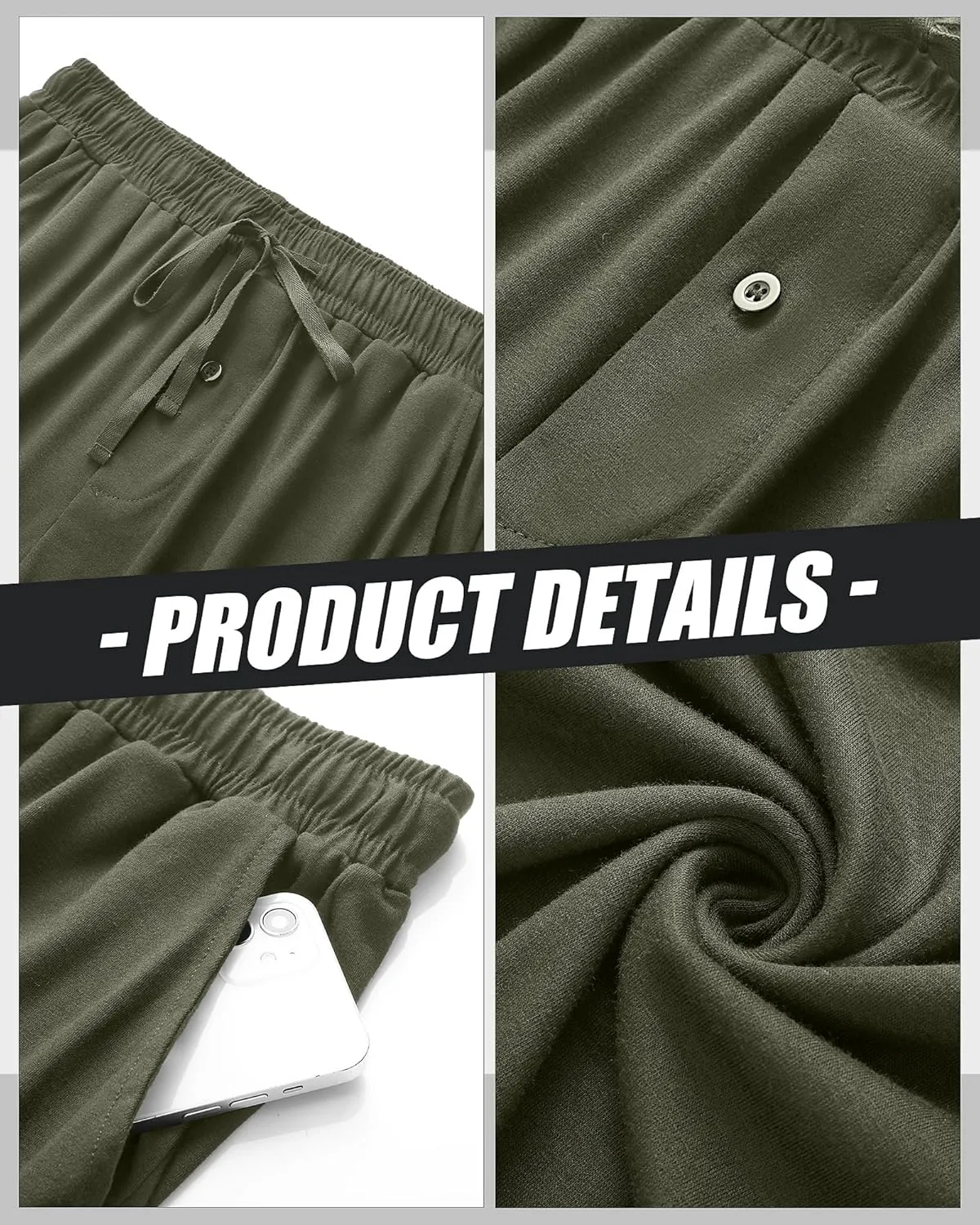 Neer 3 Pack Baggy Sweatpants for Men Knit Lightweight Lounge Pants Straight Leg Pajama Pant with Pocket