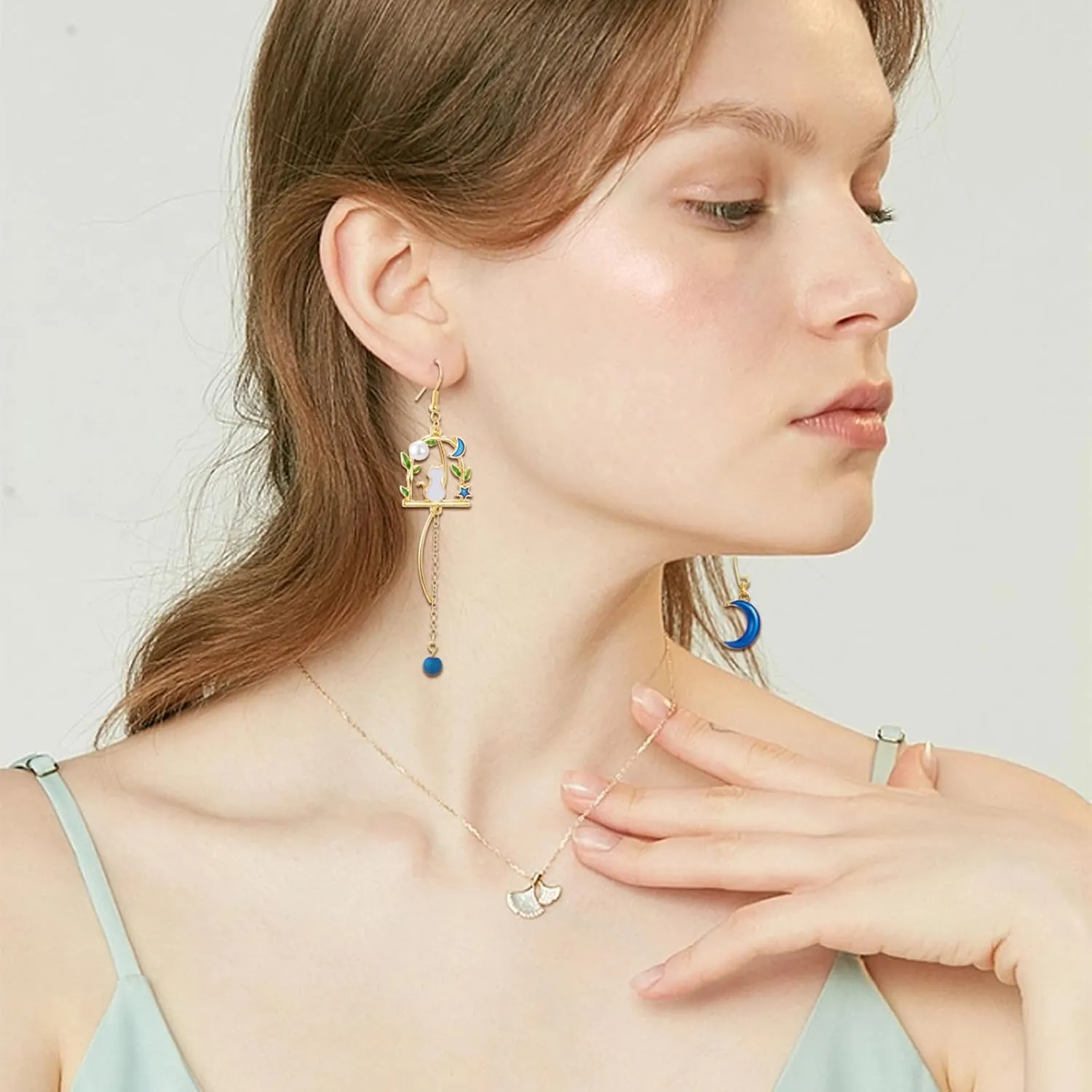 NEWITIN 6 Pairs Flower Earrings for Women Hypoallergenic Earring Pearl Leaf Floral Tassel Earring Statement Long Flower Dangle Earrings for Women
