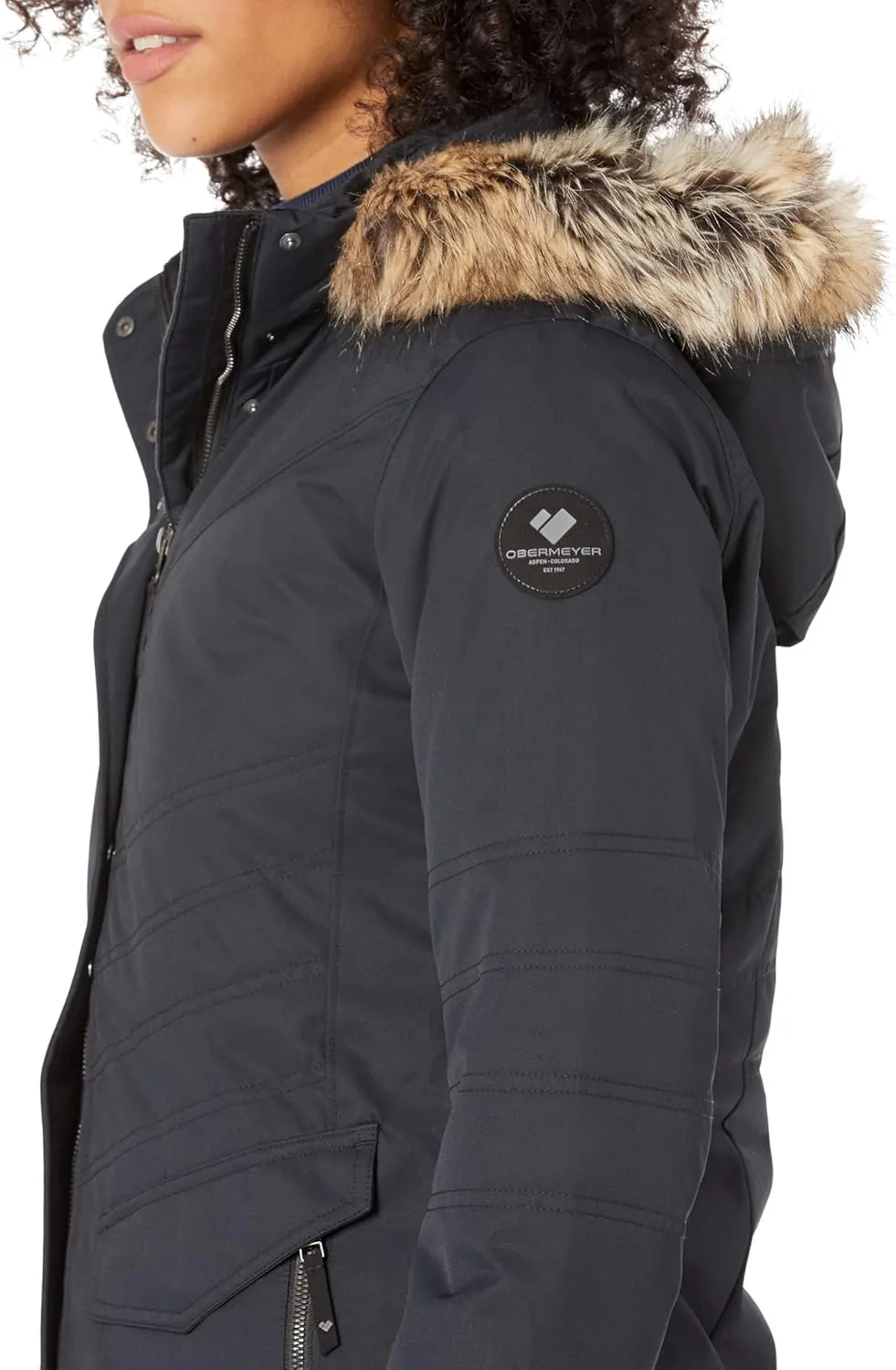 Obermeyer Sojourner Down Jacket For Women - Adjustable and Removable Hood With Long Sleeves, Stylish and Warm Winter Jacket