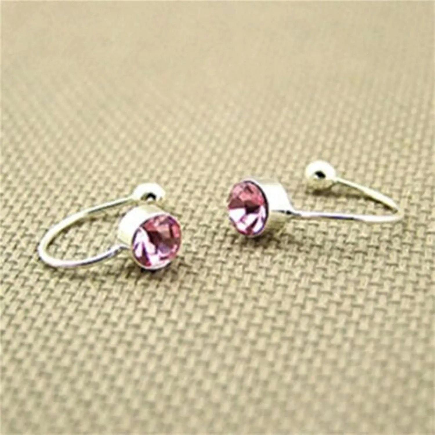 Party Women Men Clip On Earrings Zircon Ear Cuff Non Piercing Tragus Earrings-Light Pink