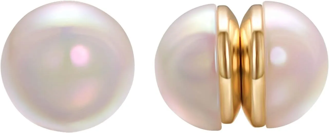 Pearl Earrings Clip On Magnetic Earrings for Women 18K Gold Plated Double Sided Pearl Clip On Earring Non Pierced Trendy Wedding Jewelry