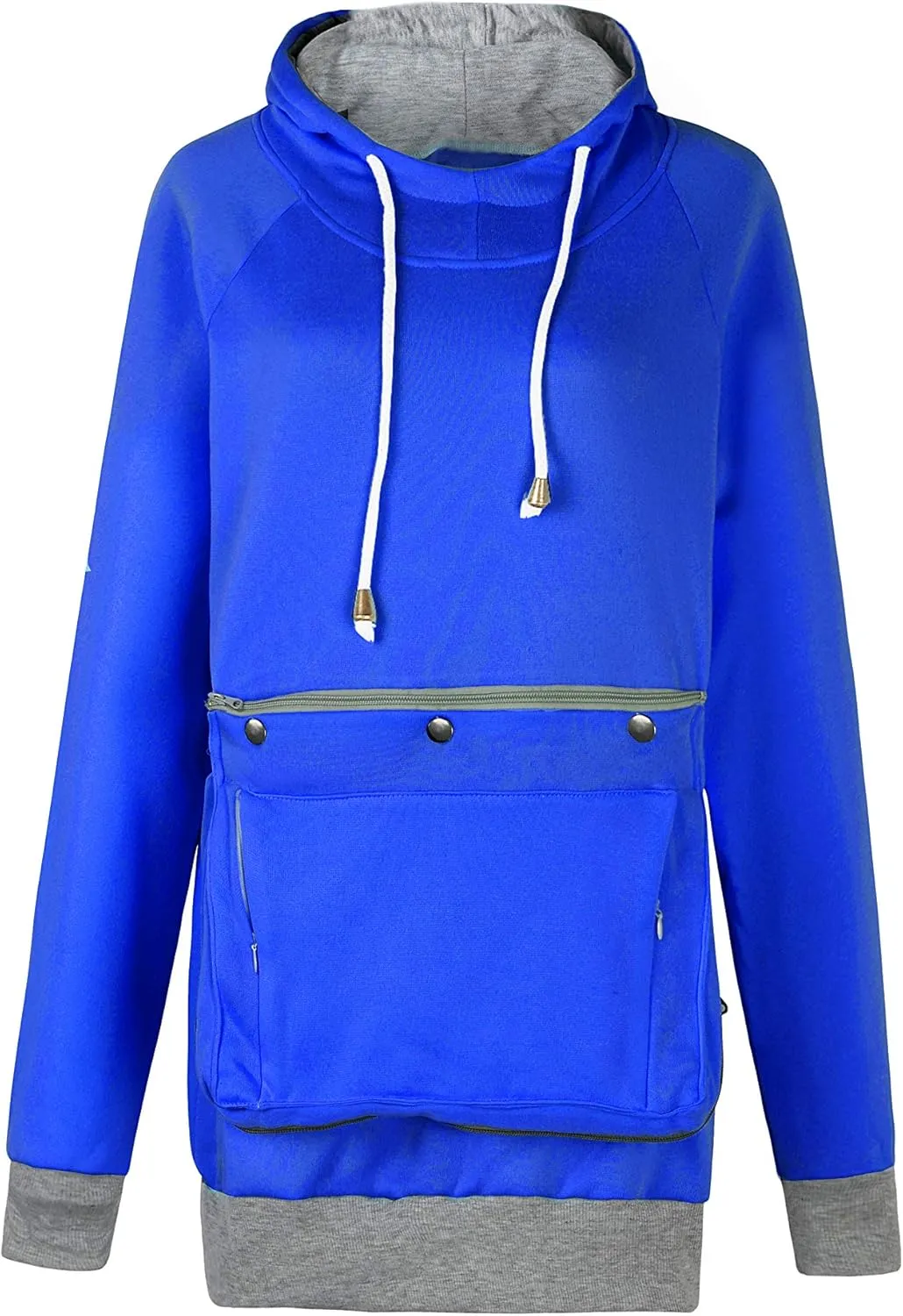 Pet Pouch Hoodie Long Sleeve Fleece Kitten Puppy Holder Carrier Sweatshirt for Women