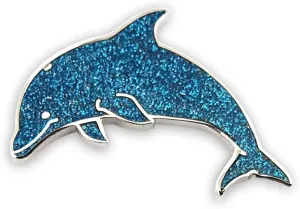 Pinsanity Cute Glitter Dolphin Enamel Lapel Pin