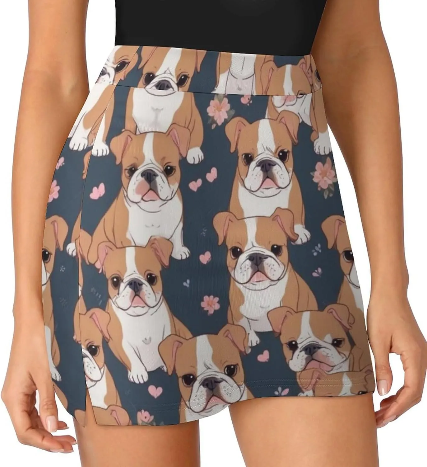 Pirate Pattern Women's Athletic Skirts Light Proof A-line Trouser Skirt with Shorts Pockets