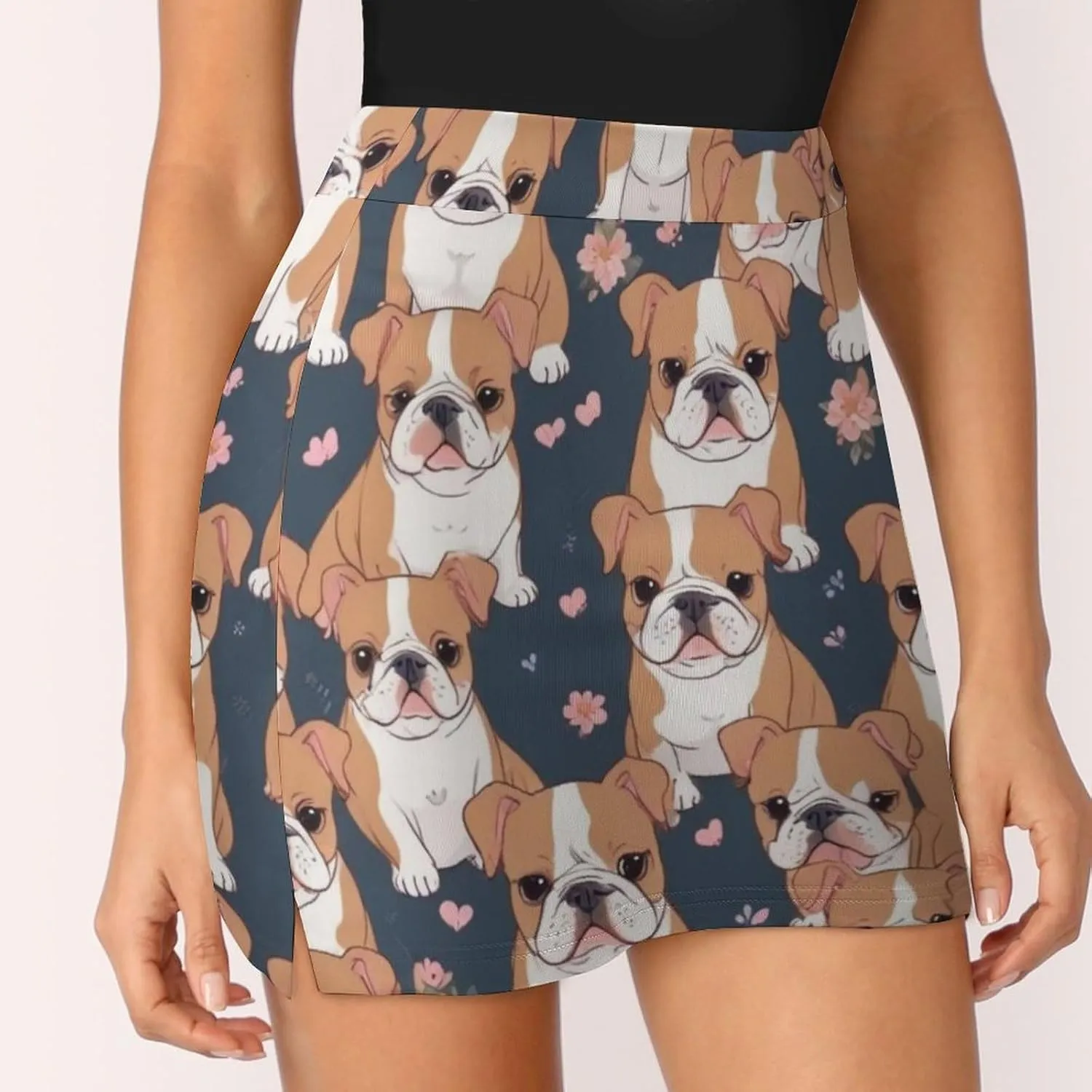Pirate Pattern Women's Athletic Skirts Light Proof A-line Trouser Skirt with Shorts Pockets