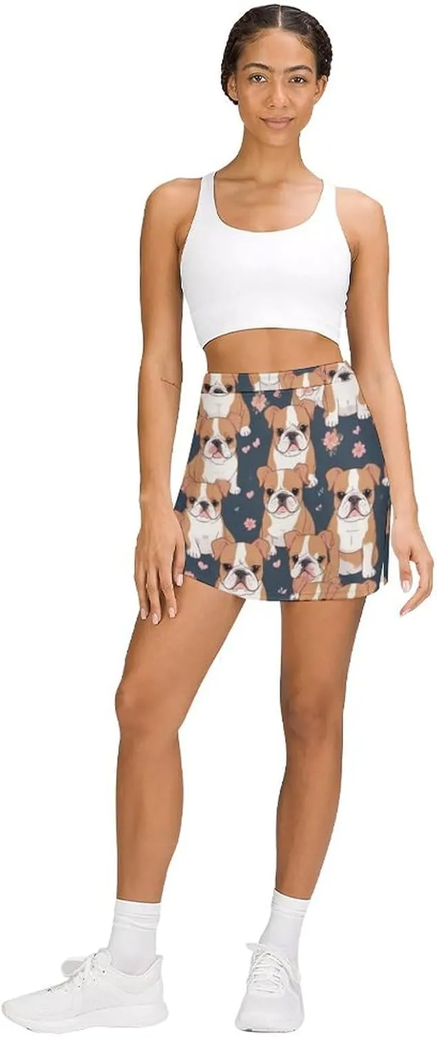 Pirate Pattern Women's Athletic Skirts Light Proof A-line Trouser Skirt with Shorts Pockets