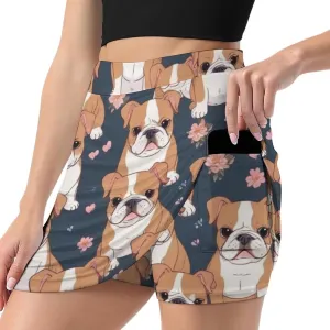 Pirate Pattern Women's Athletic Skirts Light Proof A-line Trouser Skirt with Shorts Pockets