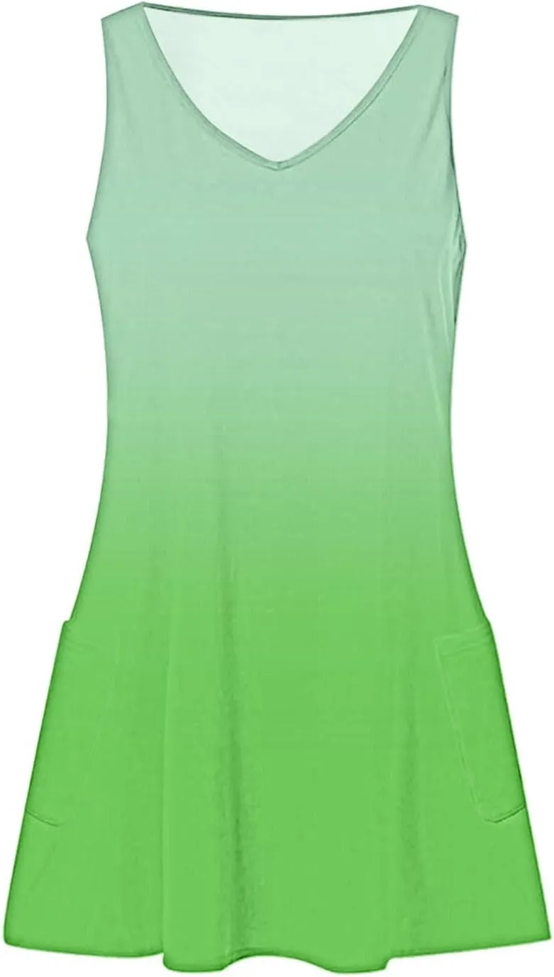 Plus Size Summer Dresses for Curvy Women Flowy Loose Fit Dress with Pocket