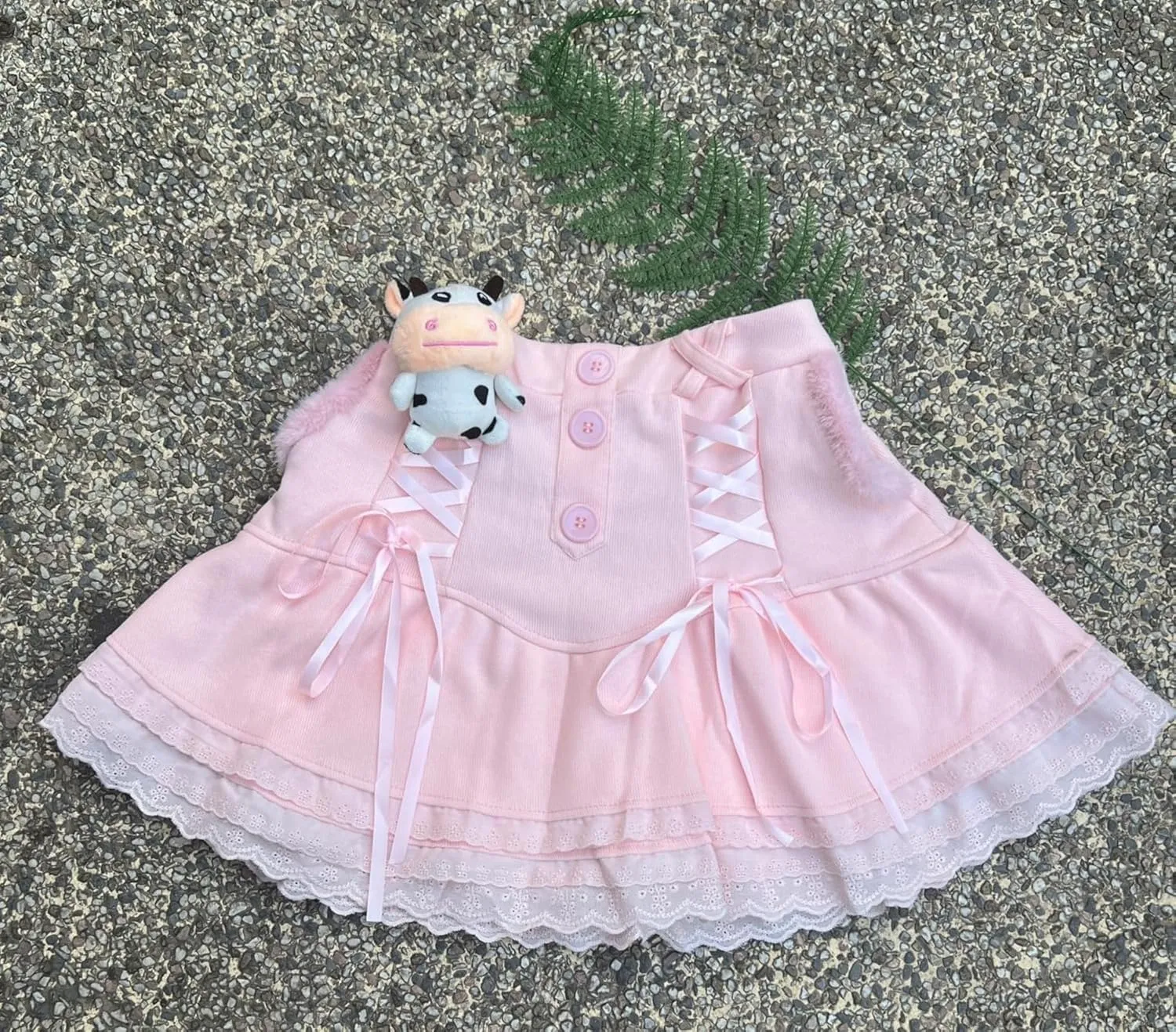 Pokn Mini Skirts Preppy Lolita Kawaii Skirts Harajuku Y2K Skirt Lace Cake Skirts Womens Ruffle Skirt Pleated Skirts