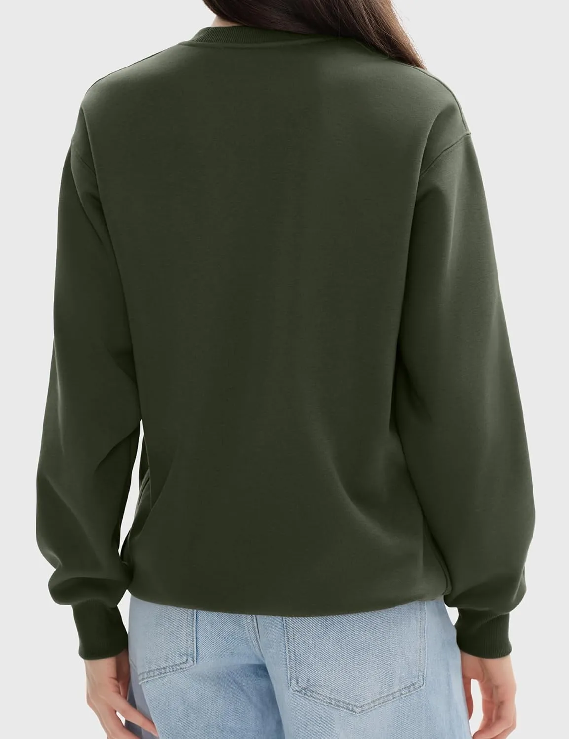 PUMIEY Women's Oversized Sweatshirts Fleece Crew Neck Hoodies with Pockets Long Sleeve Pullover Tops Three-No Collection