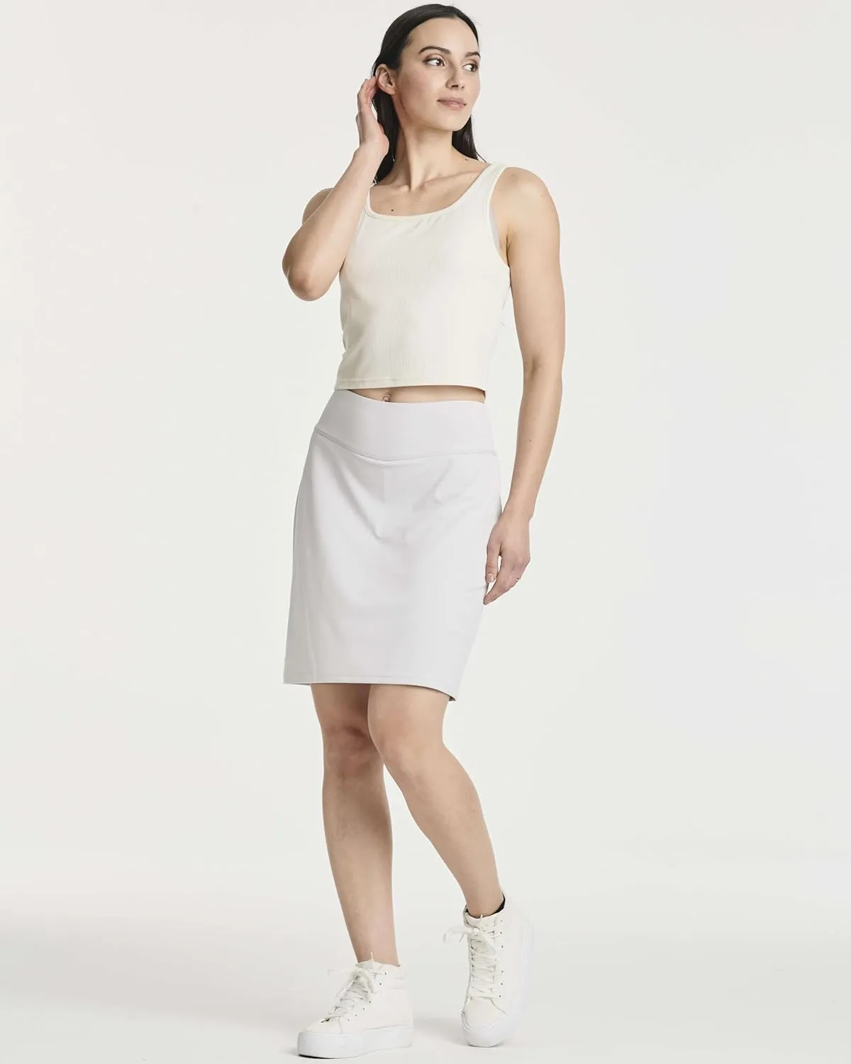 Real Essentials 3 Pack: Women's 20" Golf Skirts Knee Length Skorts Athletic Long Active Casual Pockets (Available in Plus)