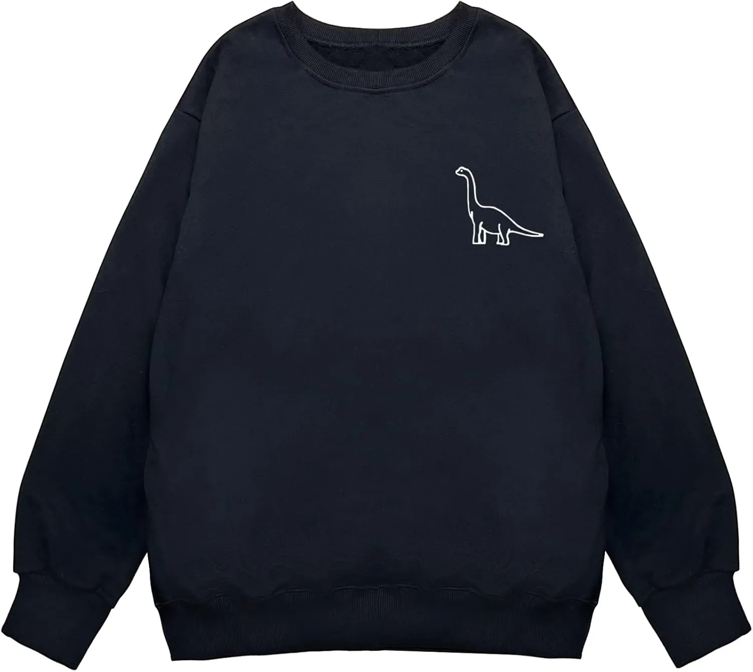 ROSEPARK Women Cute Dinosaur Graphic Funny Oversized Pullover Drop Shoulder Sweatshirts