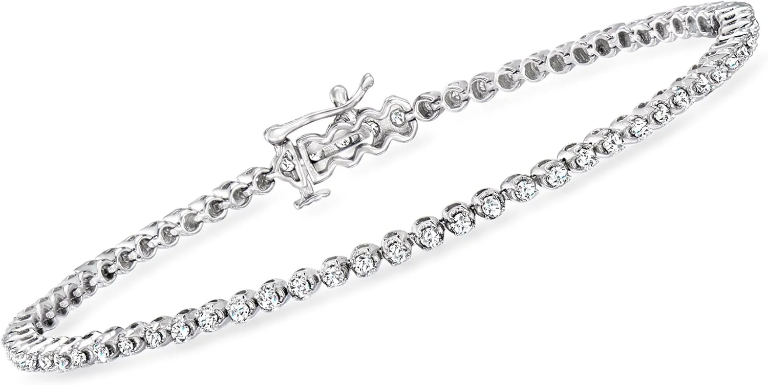 RS Pure by Ross-Simons 1.00 ct. t.w. Diamond Tennis Bracelet in Sterling Silver