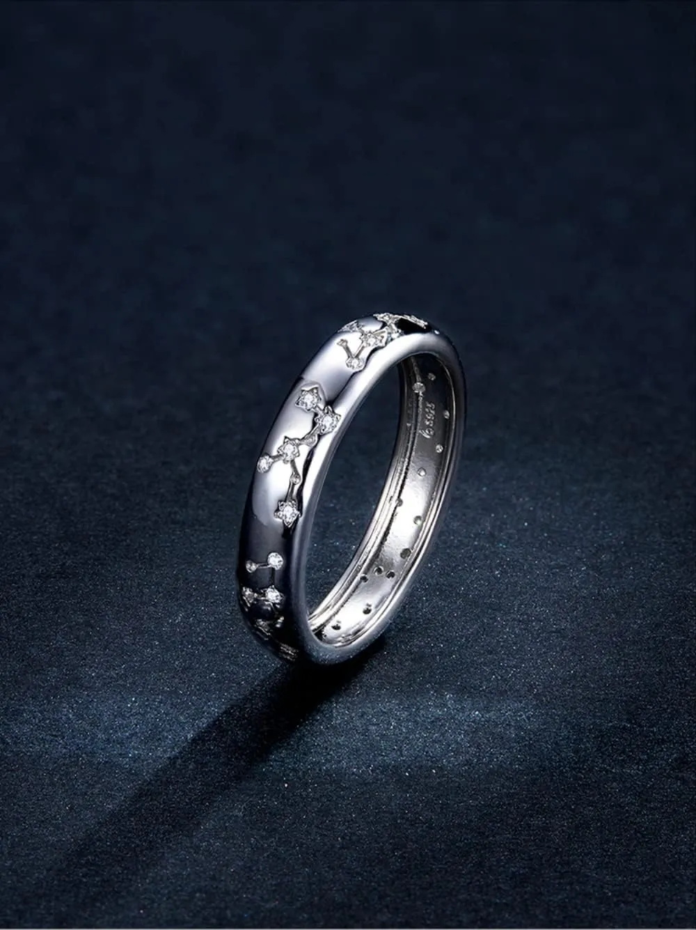 S Clear Platinum Shining Stars Finger Rings For Women Engagement Wedding Statement Jewelry