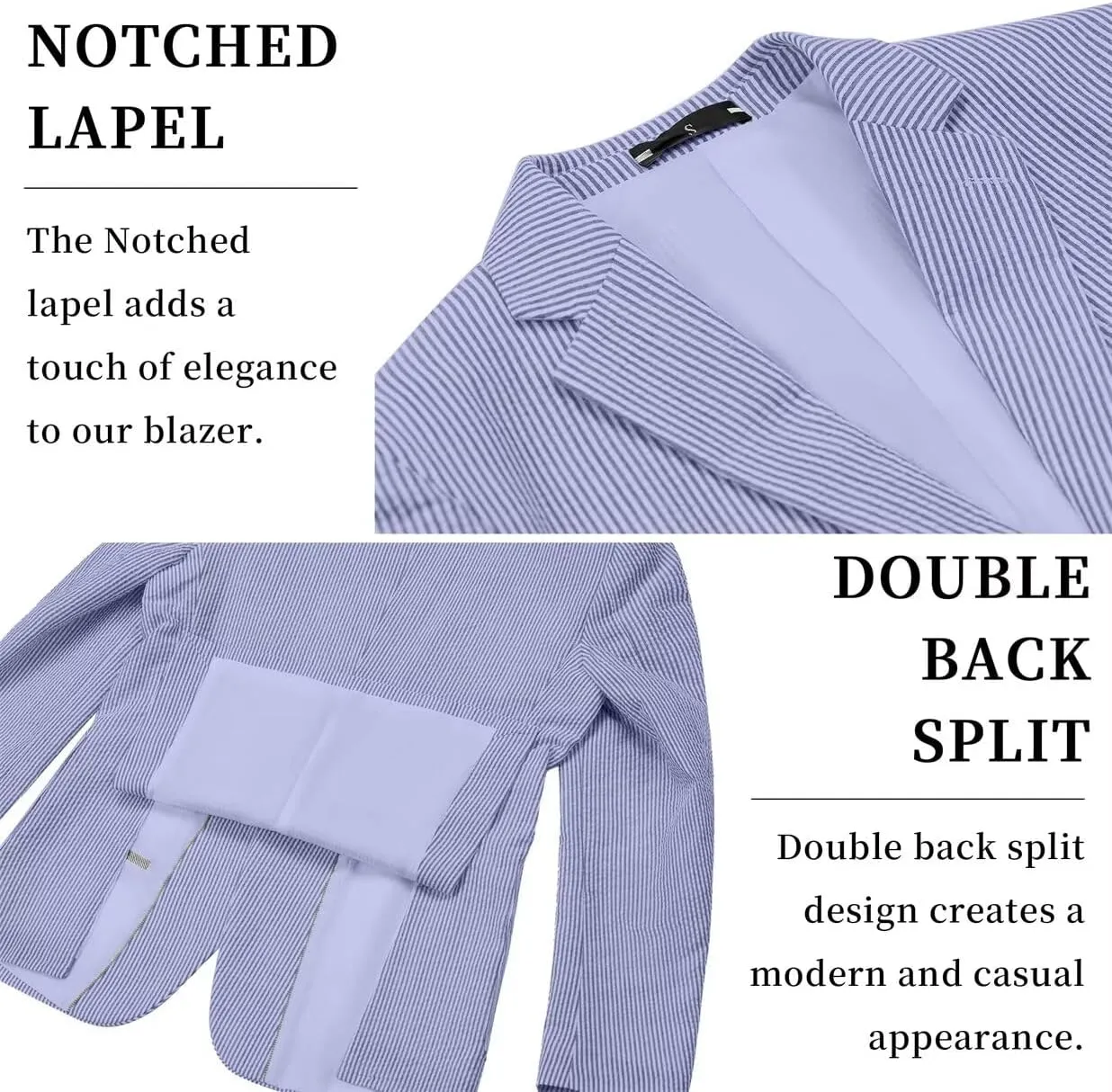 Seersucker Mens Suit Jacket Slim Fit Casual Blazer Summer Sport Coats Wedding Suits Jackets Prom Tuxedo Blazers