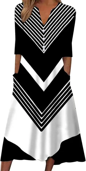 SMIDOW Summer Maxi Dresses for Women 2023 Casual Beach Tshirt Long Dress Printed Short Sleeve v Neck Flowy Sundress