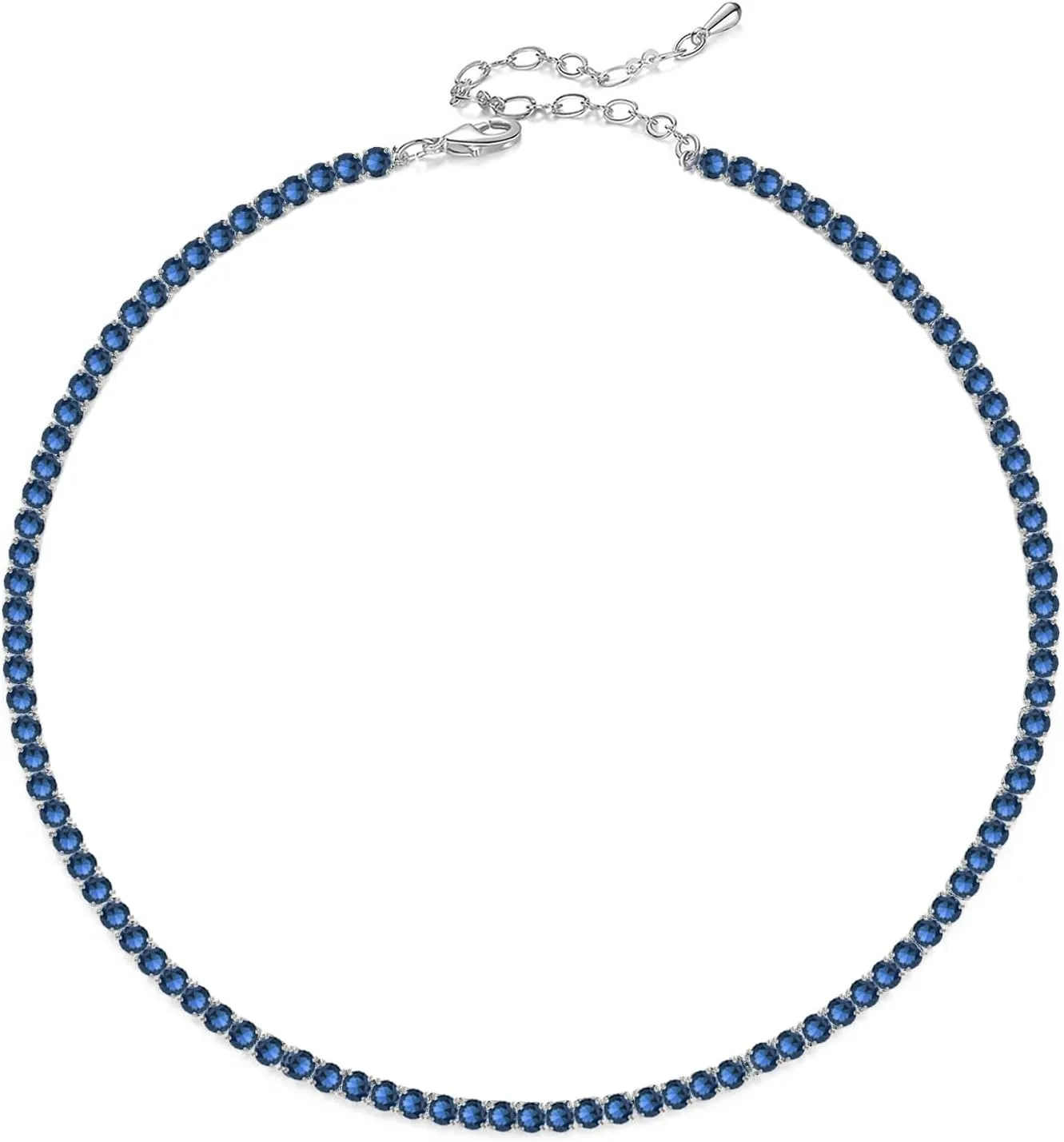 Sparkle Cubic Zirconia Crystal Choker Necklace for Women Dainty Simulated Diamond Tennis Necklace for Wedding Christmas Halloween Party Prom