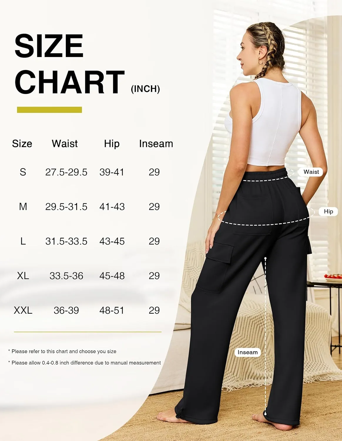 SPECIALMAGIC Womens Cargo Sweatpants Wide Leg High Waisted Baggy Sweat Pants Fall Flared Joggers with Pockets