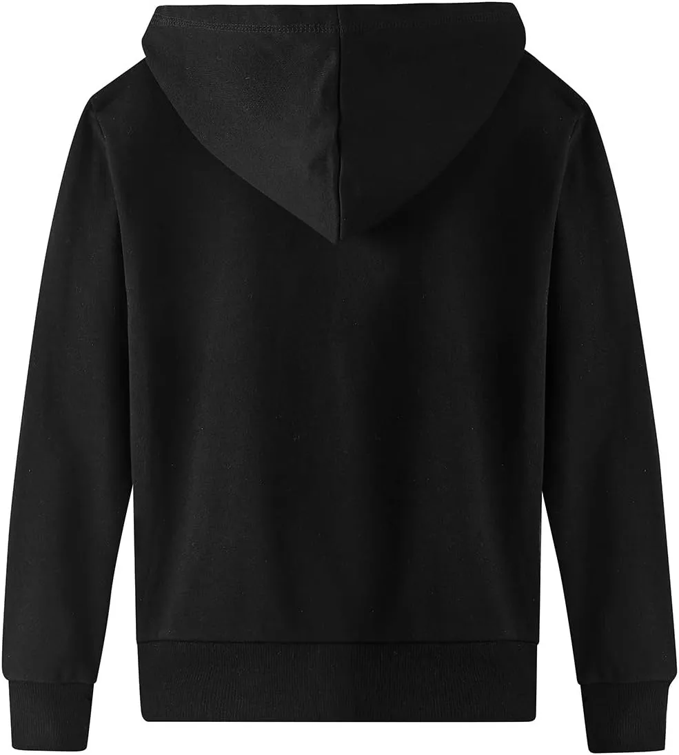 Spring&Gege Youth Solid Fleece Hoodies Soft Full Zip Hooded Sweatshirts for Children (3-12 Years)