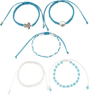 Stretchy Bracelet Set Men Women Beach Turtle Bead Friendship String Bracelet Fashion Jewelry for Women