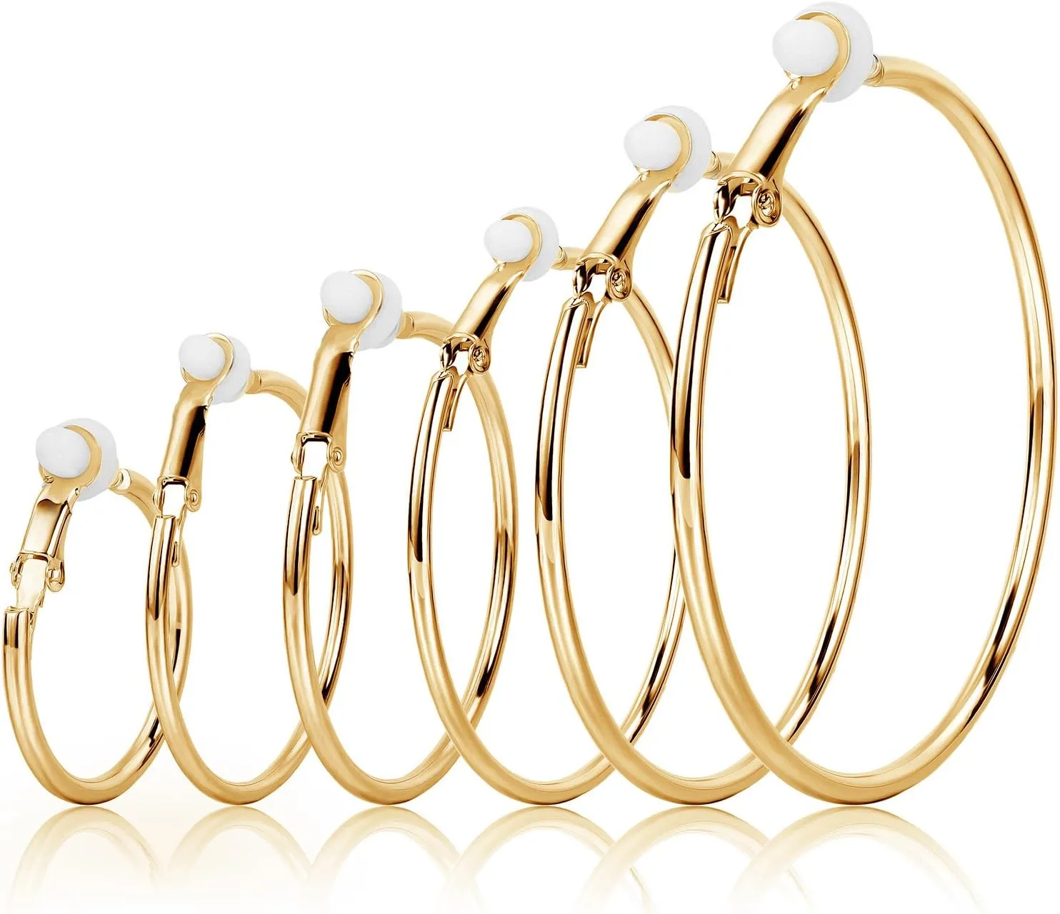 Sumind Clip on Hoop Earrings Hoop Gold Earrings Non Piercing Earrings Set for Women
