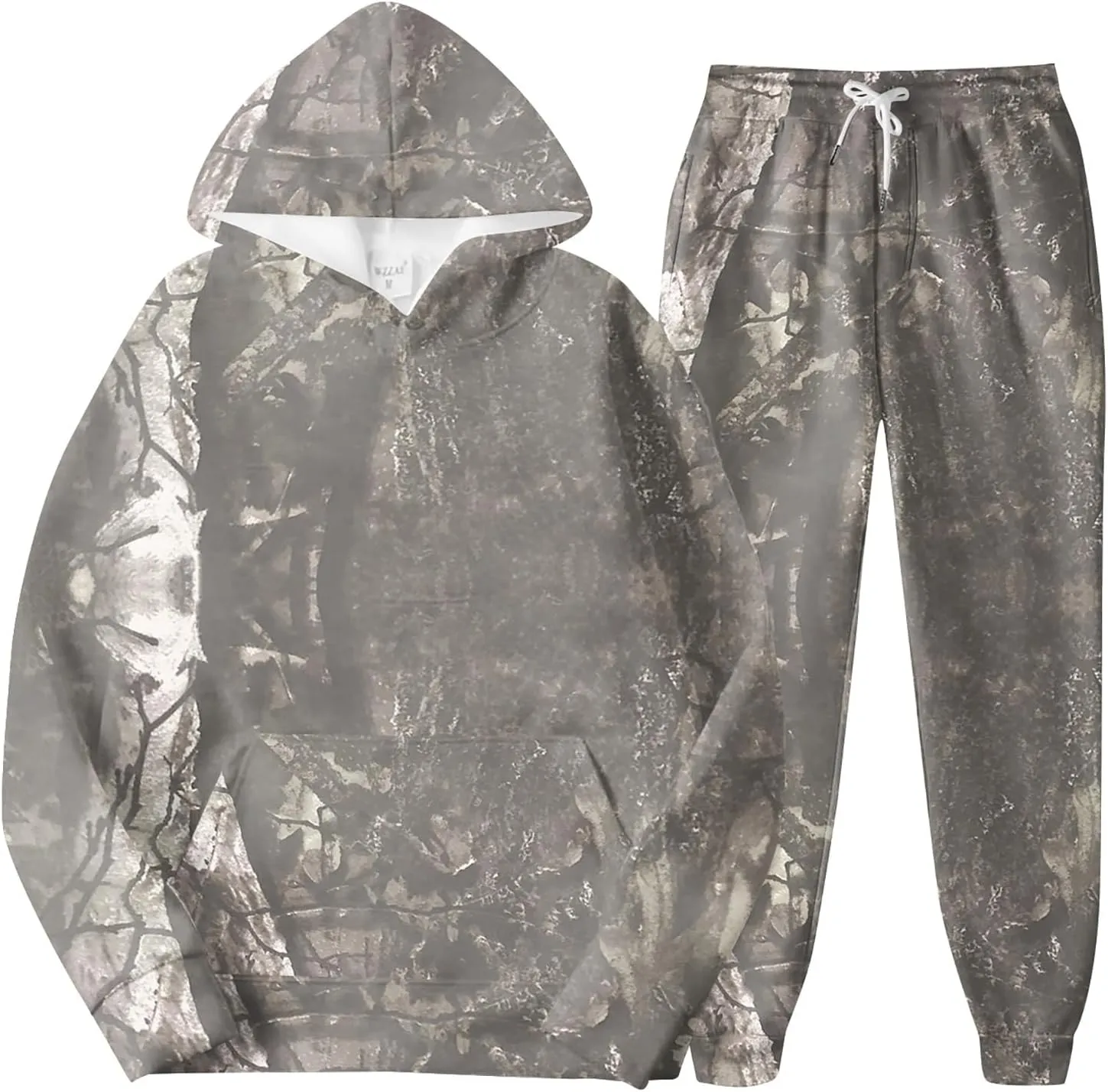Sweatsuits for Women Set 2 Piece Camo Hoodie Long Sleeve Crewneck Camo Sweatshirt Wide Leg Sweatpants Fall Outfits