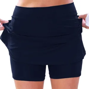 Tennis Skirt for Women with Pockets Shorts Elastic High Waisted Athletic Golf Skorts Running Workout Skirts 2 in 1