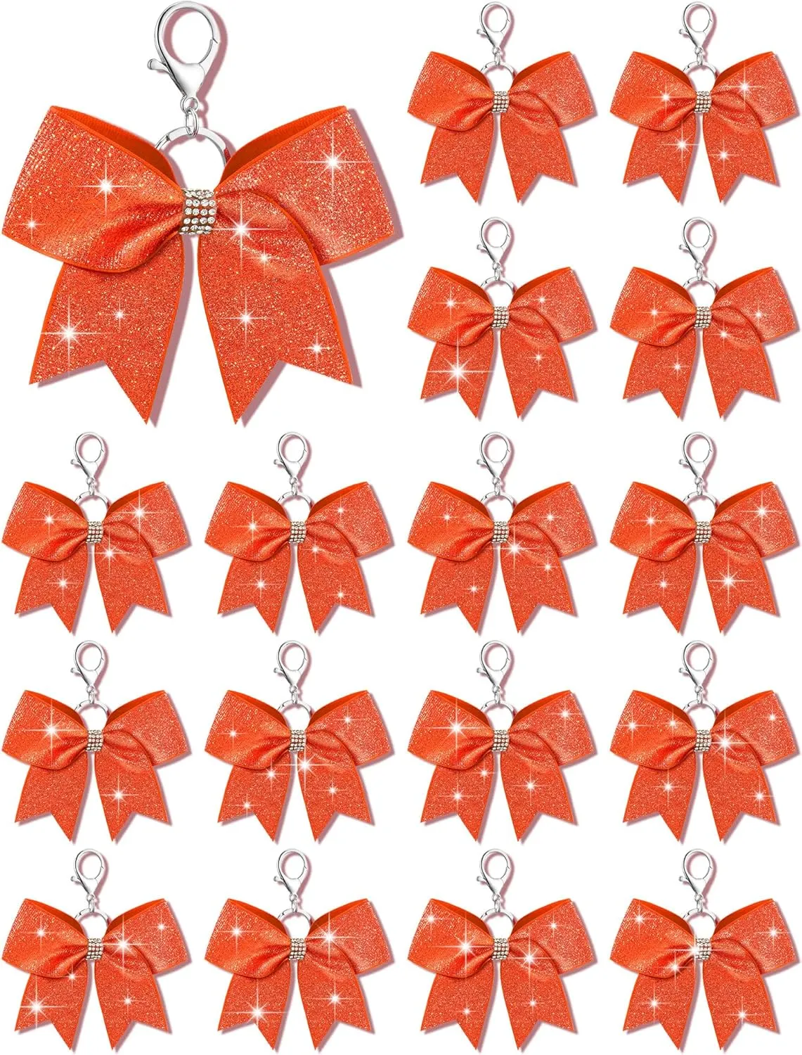 Tondiamo Cheer Bow Keychain Cheer Keychain with Rhinestones Cheerleader Keyrings for Teen Cheerleading Sports Accessory