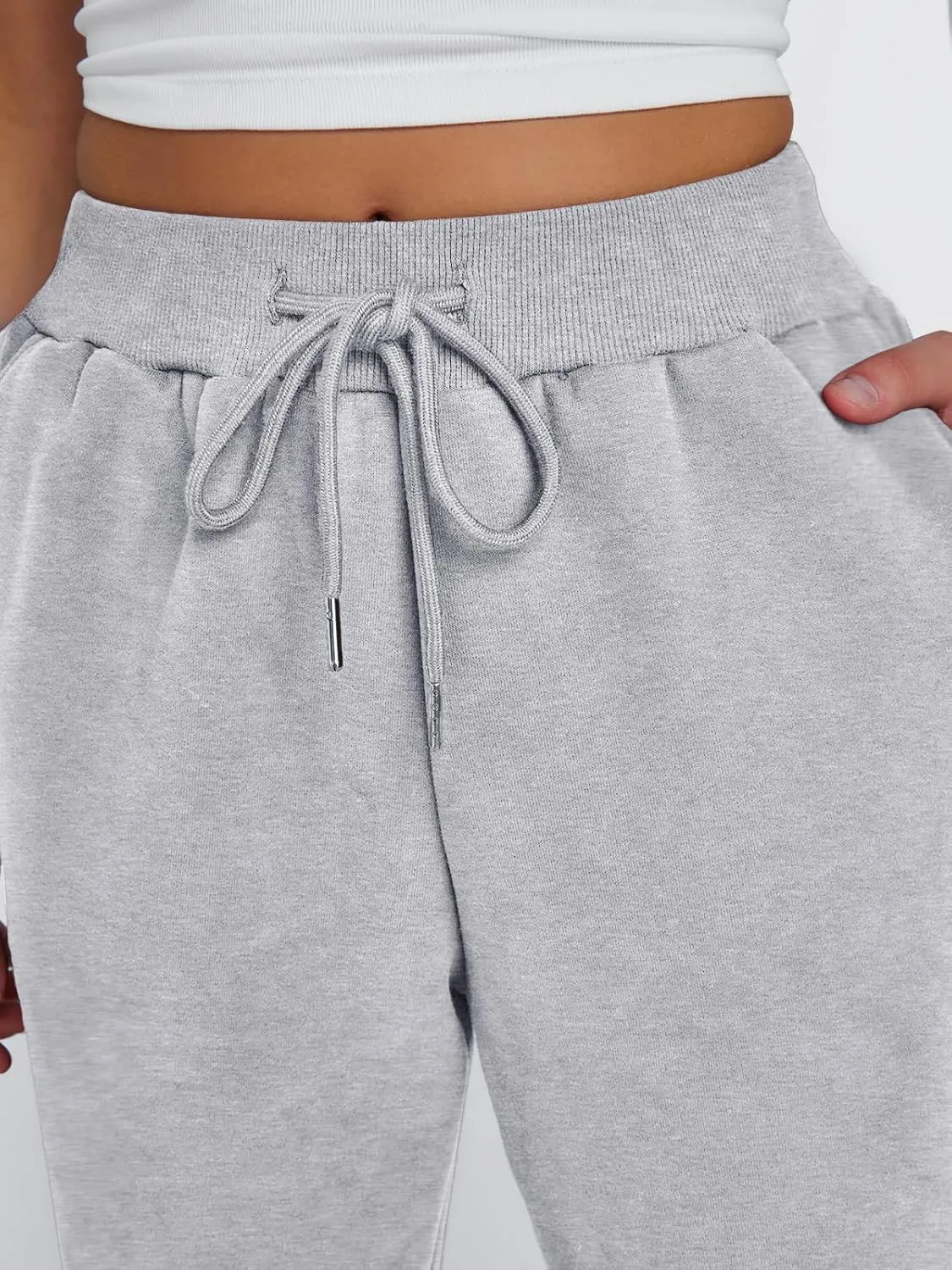 Trendy Queen Sweatpants Women Winter Fleece Lined Clothes Jogger Pants with Pockets Fall Fashion Outfits