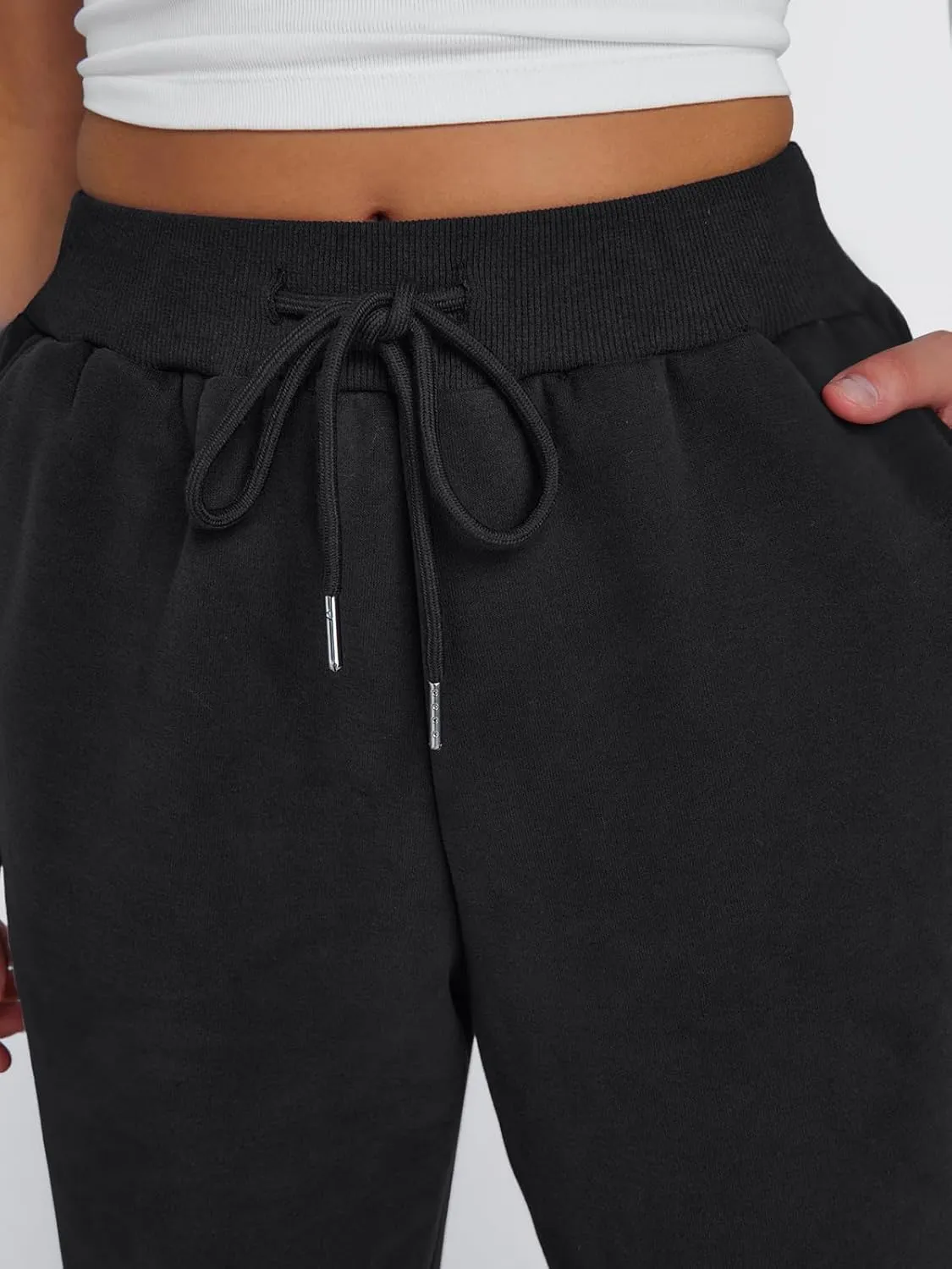 Trendy Queen Sweatpants Women Winter Fleece Lined Clothes Jogger Pants with Pockets Fall Fashion Outfits