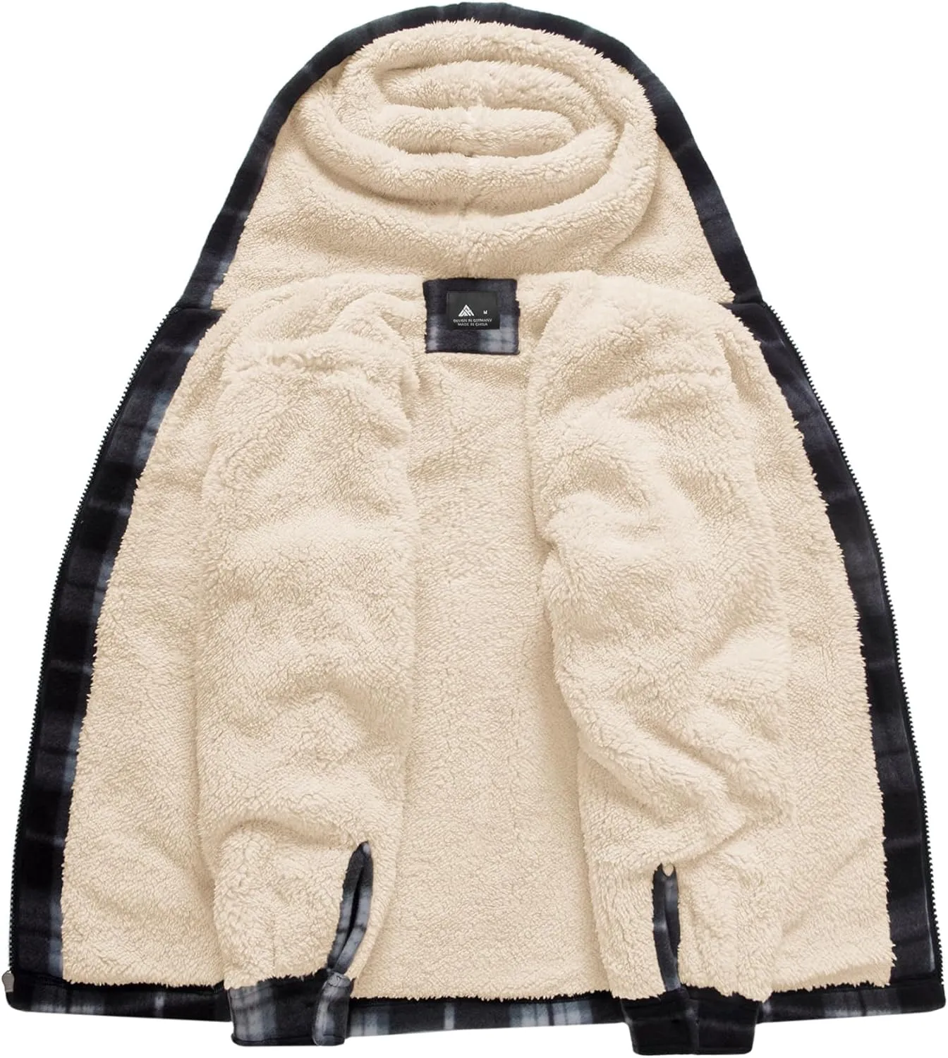 V VALANCH Boys Flannel Jacket Hooded Fleece Lined Zip-up Hoodies Plaid Coat for Kids